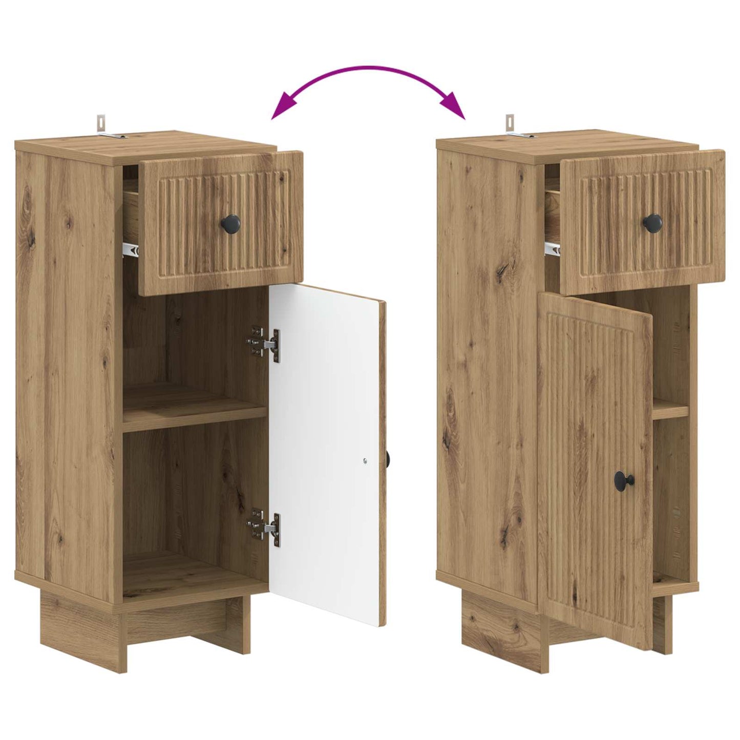 2 Piece Bathroom Cabinet Set EDE Artisan Oak Engineered Wood