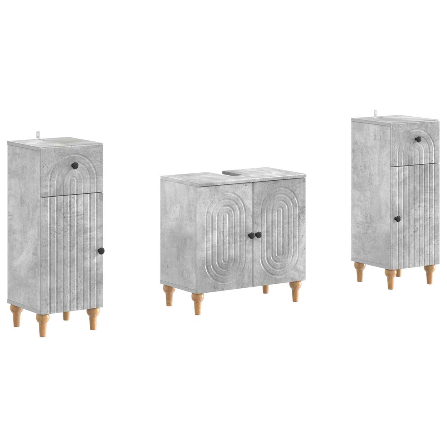 2 Piece Bathroom Cabinet Set ALKMAAR Concrete Grey