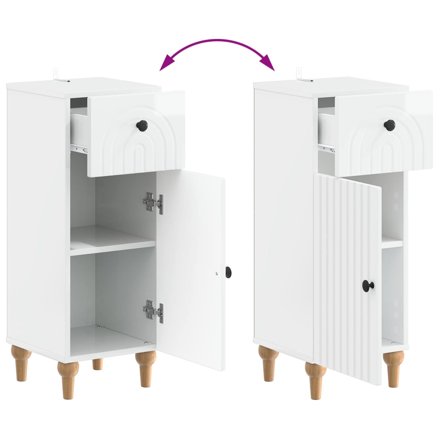 2 Piece Bathroom Cabinet Set ALKMAAR High Gloss White