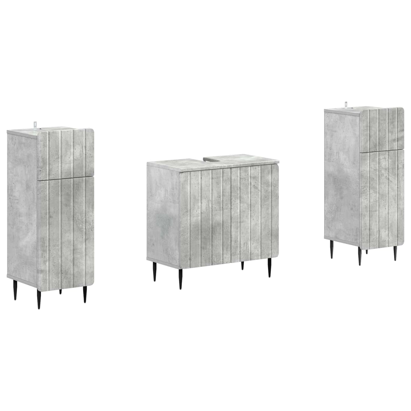 2 Piece Bathroom Cabinet Set ZWOLLE Concrete Grey