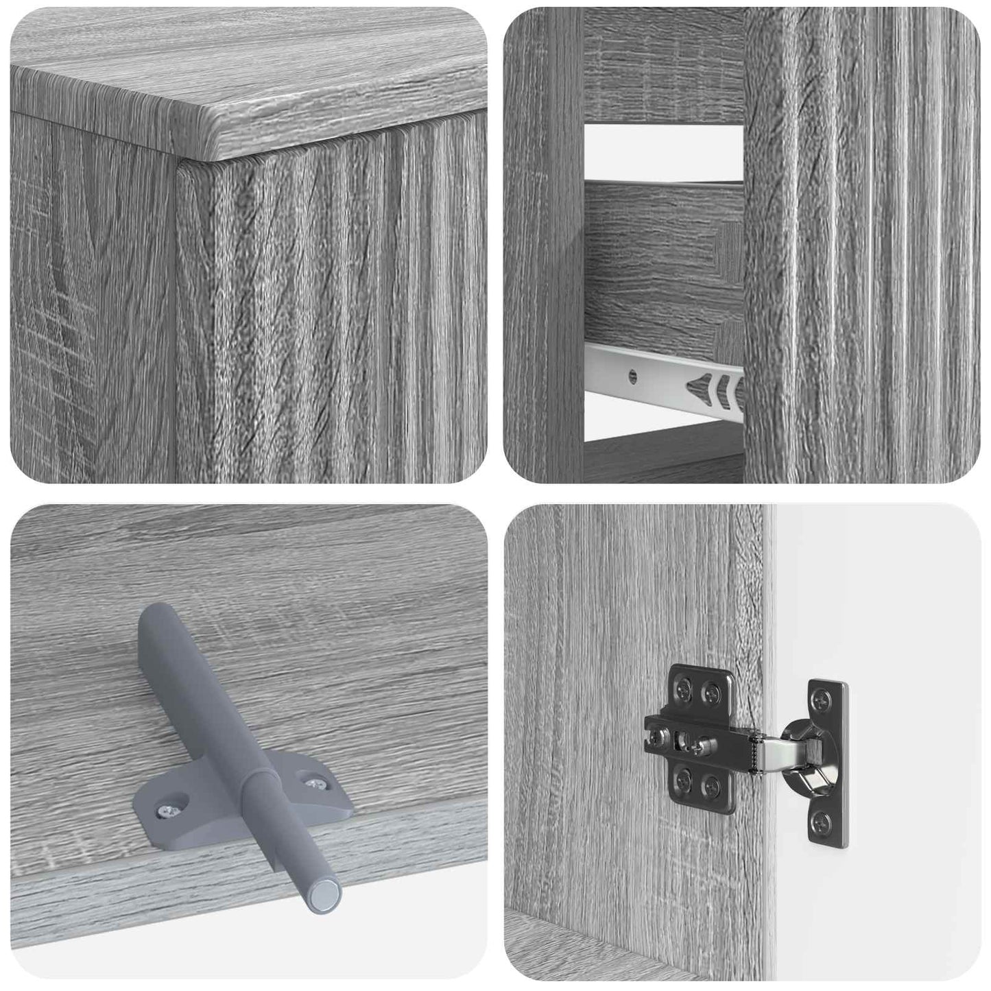 2 Piece Bathroom Cabinet Set ARNHEM Grey Sonoma Engineered Wood