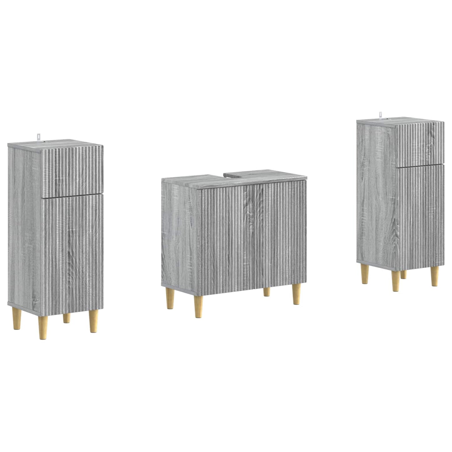 2 Piece Bathroom Cabinet Set ARNHEM Grey Sonoma Engineered Wood