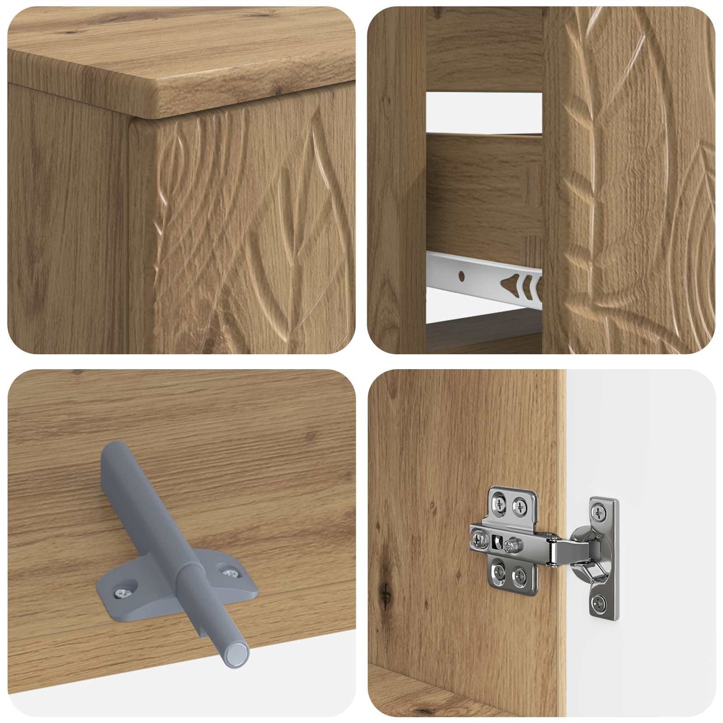 2 Piece Bathroom Cabinet Set DELFT Artisan Oak Engineered Wood