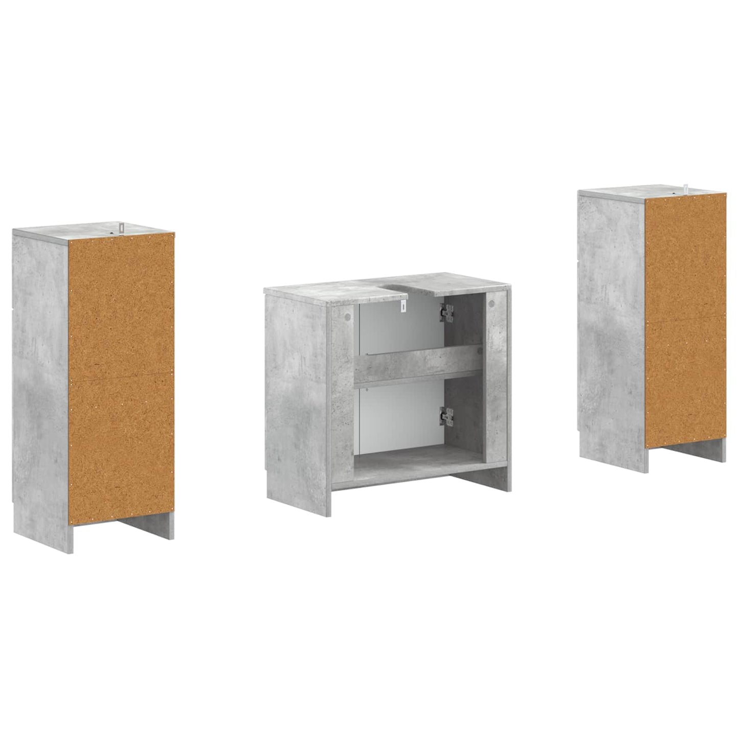 2 Piece Bathroom Cabinet Set UTRECHT Concrete Grey