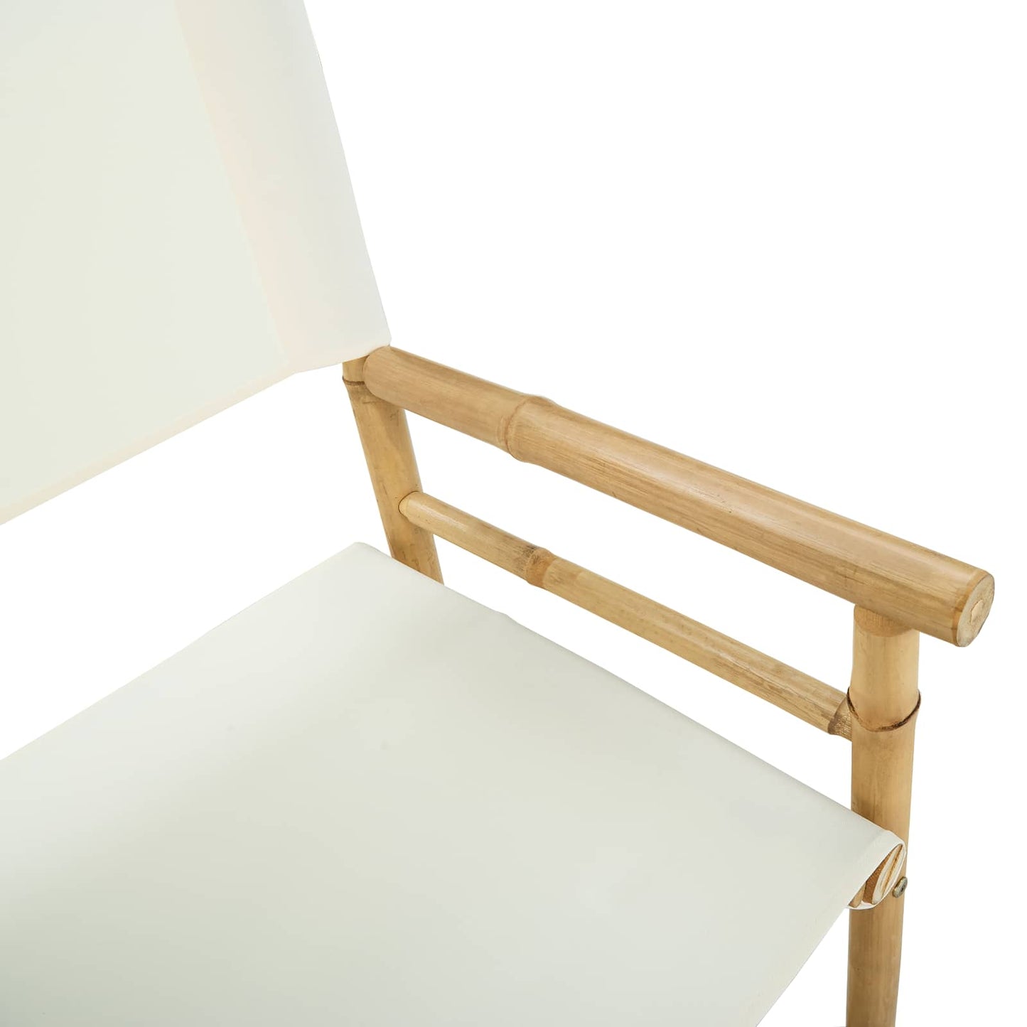 Folding Director's Chair 2 pcs Natural Bamboo
