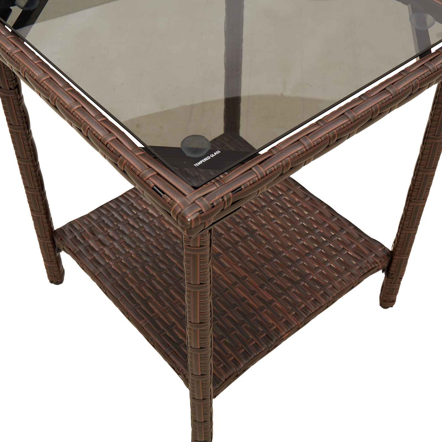 Outdoor Sofa Set 2 pcs 5-Seater Brown and Red Poly Rattan