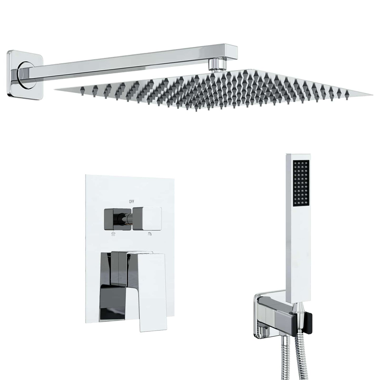 Concealed Shower System (Square) Silver Stainless Steel 201