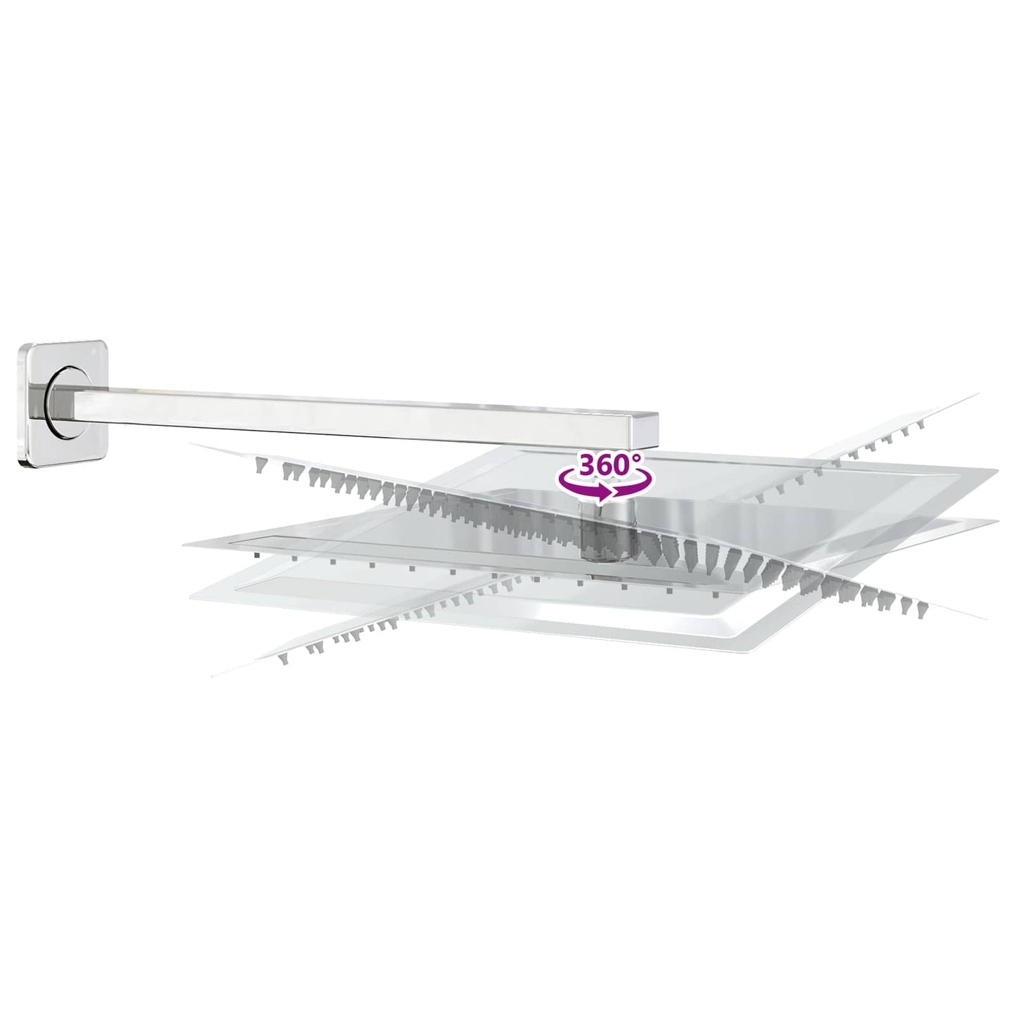 Concealed Shower System (Square) Silver Stainless Steel 201