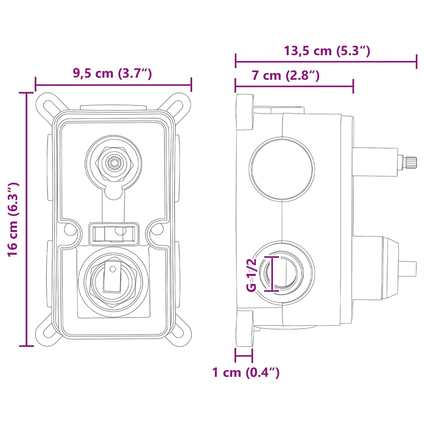Concealed Shower System (Square) Silver Stainless Steel 201