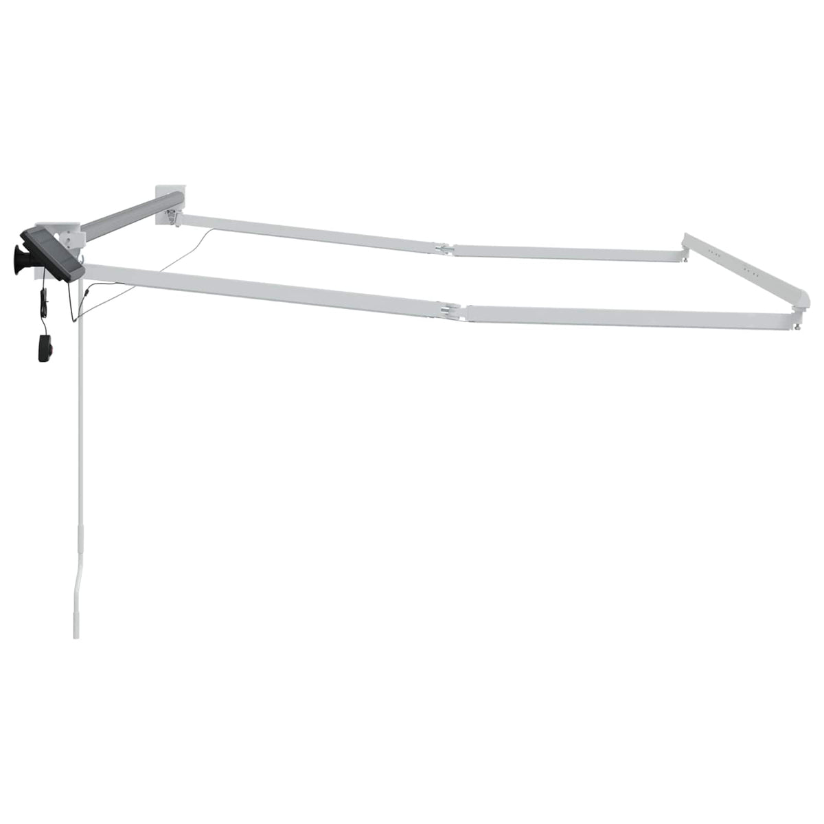 Manual Awning Frame with Solar LED 3.5 x 2.5 m White