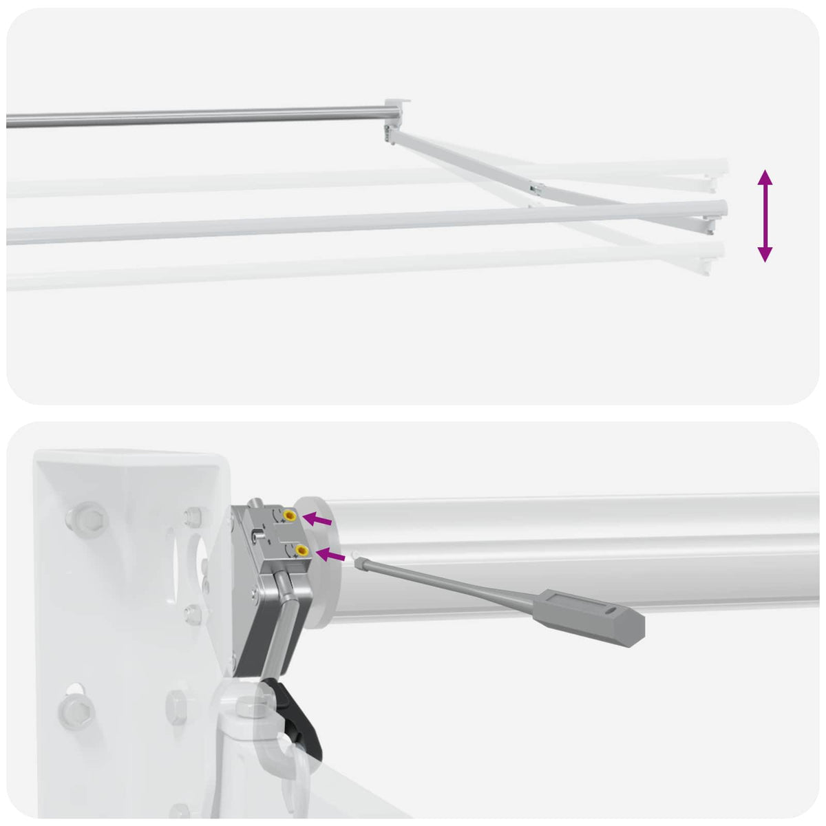Solar Electric Awning Frame 3 x 2 m White