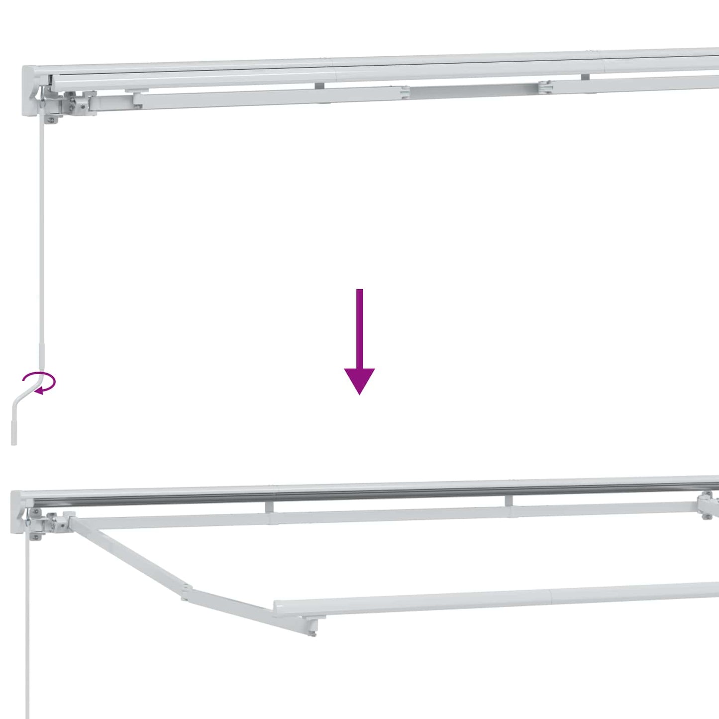 Manual Awning Frame Adjustable White 4.5 x 3.5 m Steel