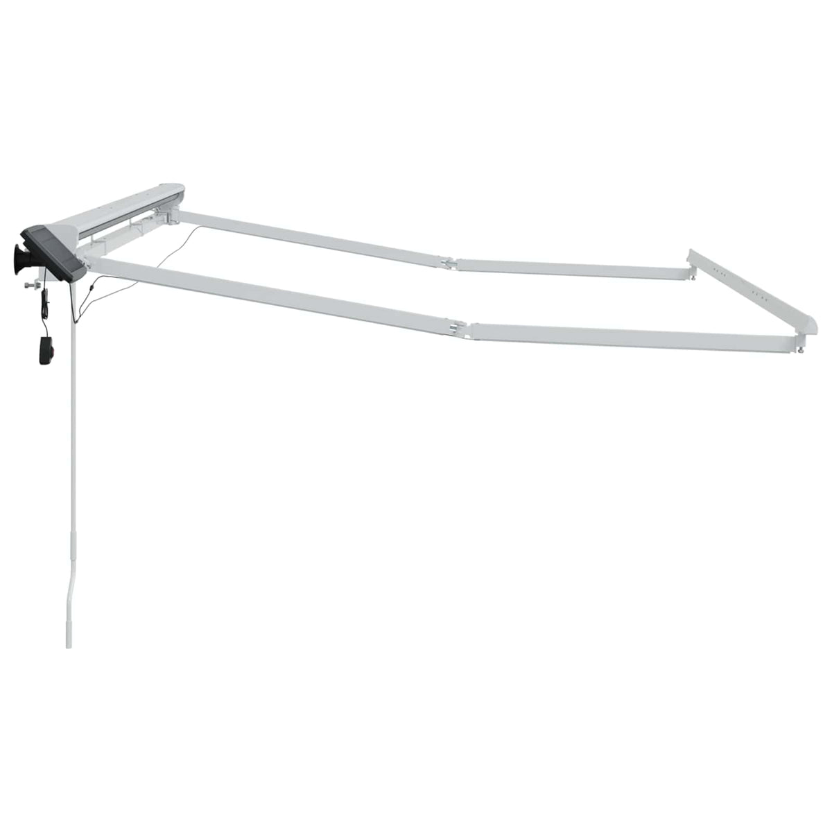 Manual Awning Frame with Solar LED 3.5 x 2 m White