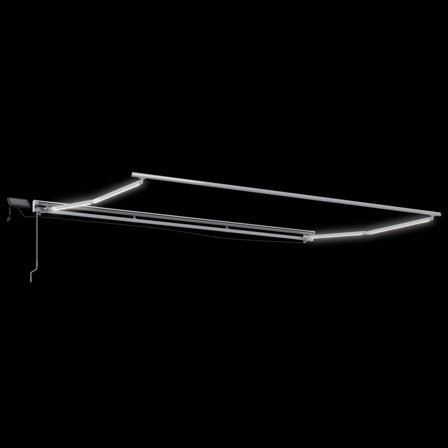 Manual Awning Frame with LEDs White 5 x 3 m Aluminium