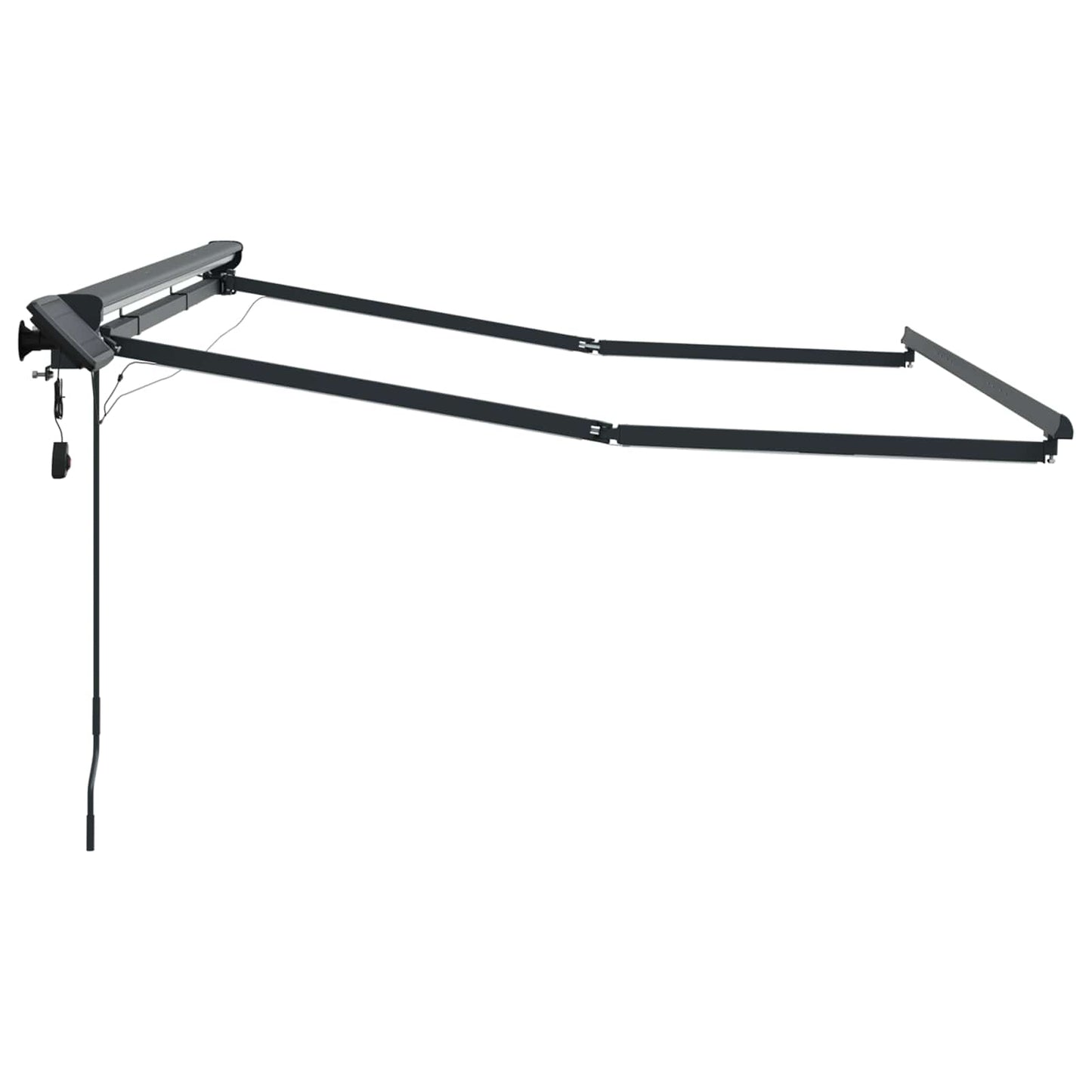 Manual Awning Frame with LEDs Anthracite 3 x 2 m Aluminium