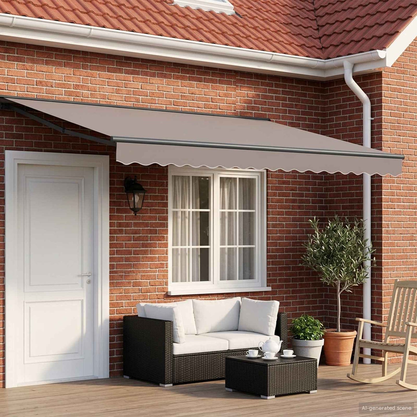Electric Retractable Awning Frame Anthracite 5 x 3.5 m Steel