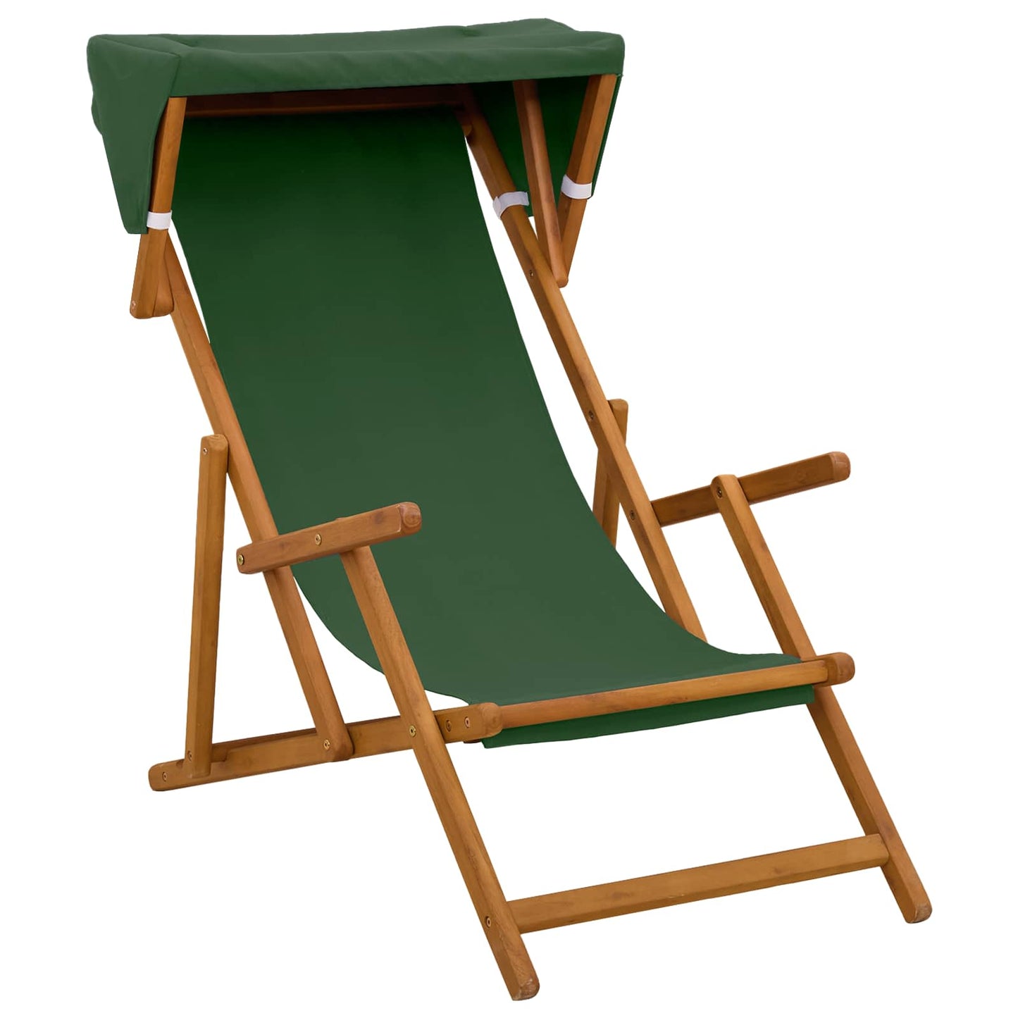 Deck Chair 3 Position Solid Eucalyptus Wood Green