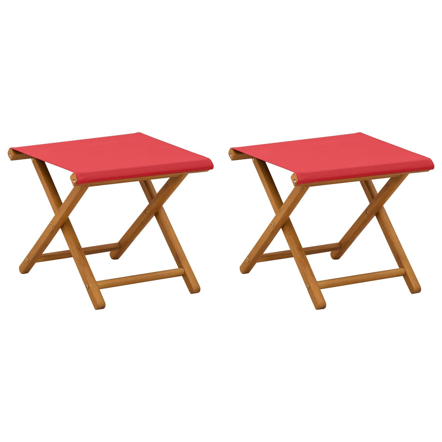 Deck Chair 2 pcs Solid Eucalyptus Wood Red