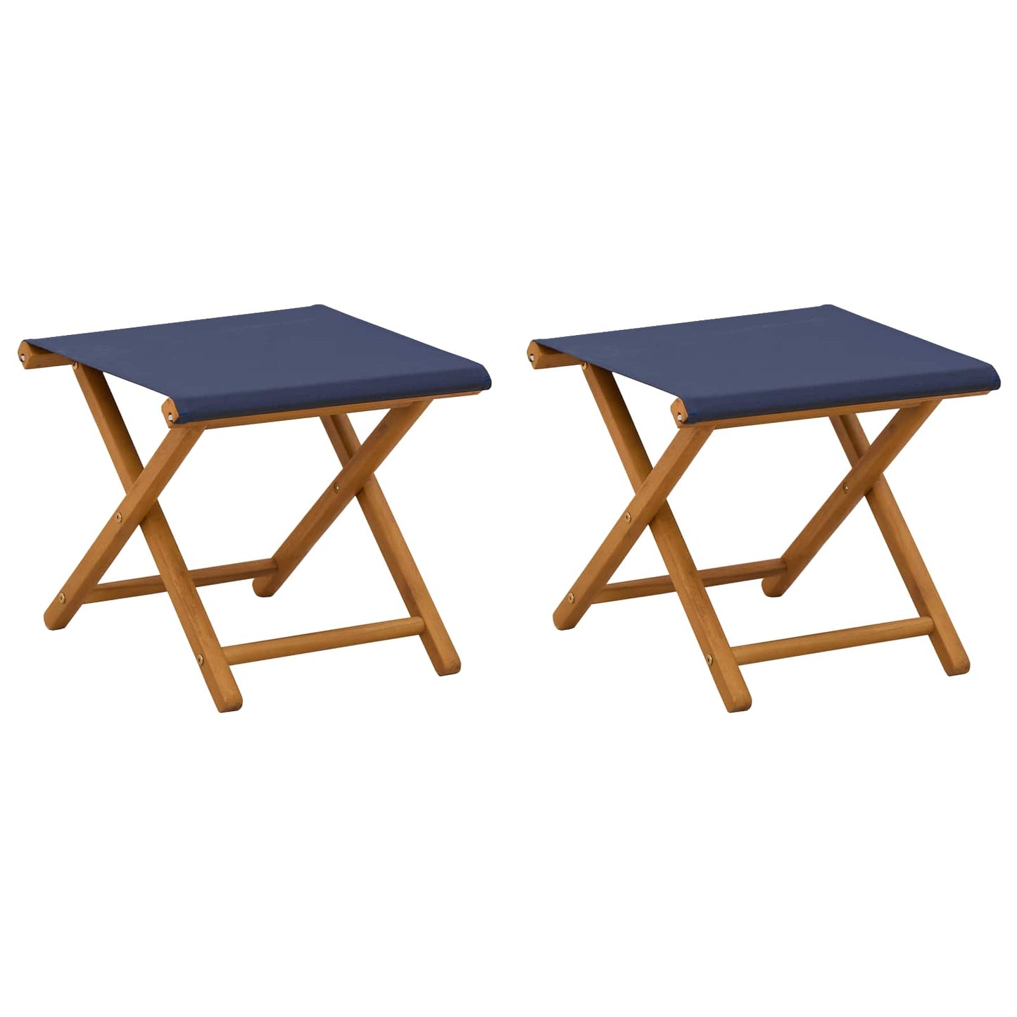 Deck Chair 2 pcs Solid Eucalyptus Wood Blue