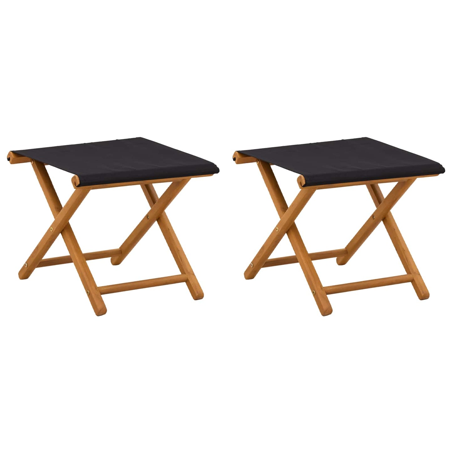 Deck Chair 2 pcs Solid Eucalyptus Wood Black