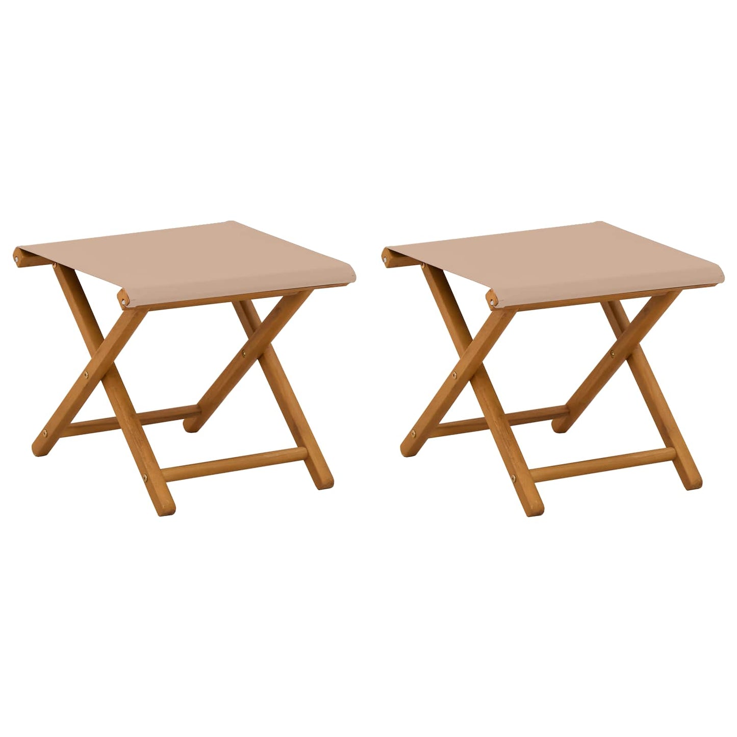 Deck Chair 2 pcs Solid Eucalyptus Wood Taupe