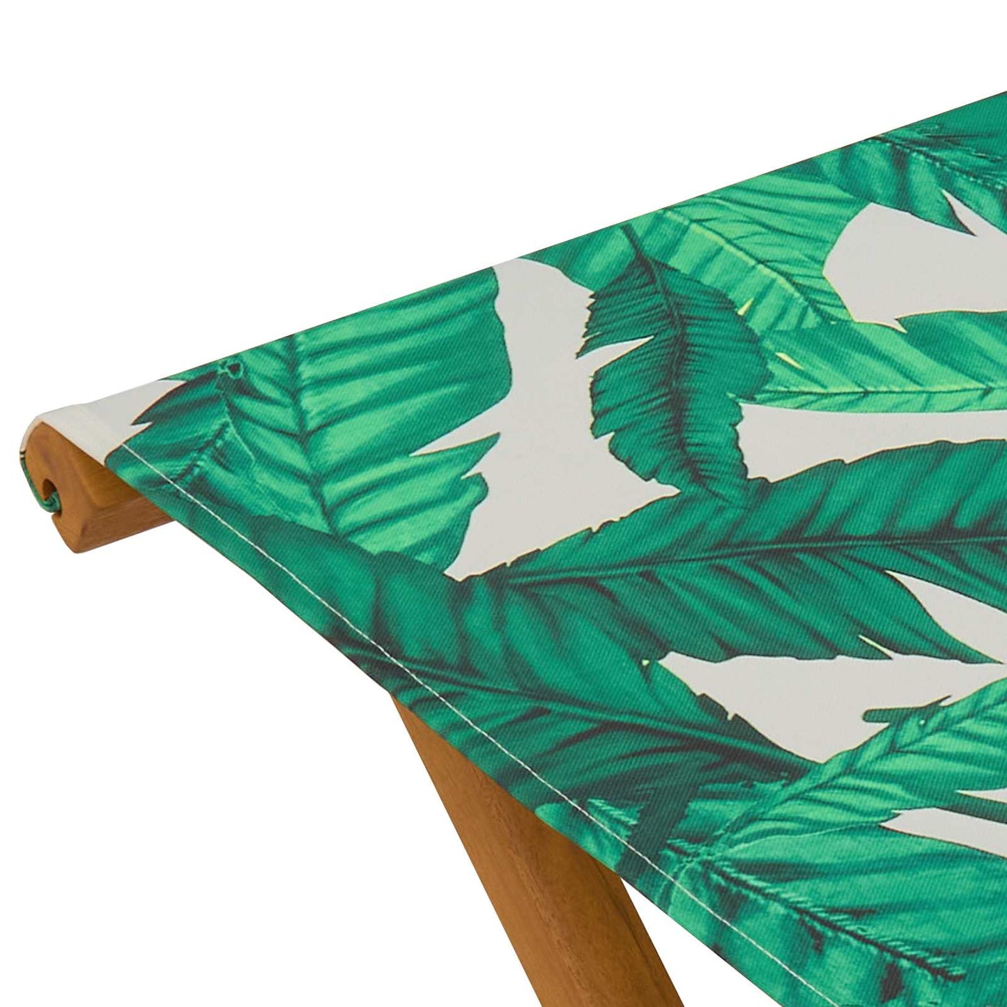 Deck Chair 2 pcs Solid Eucalyptus Wood Leaf Pattern
