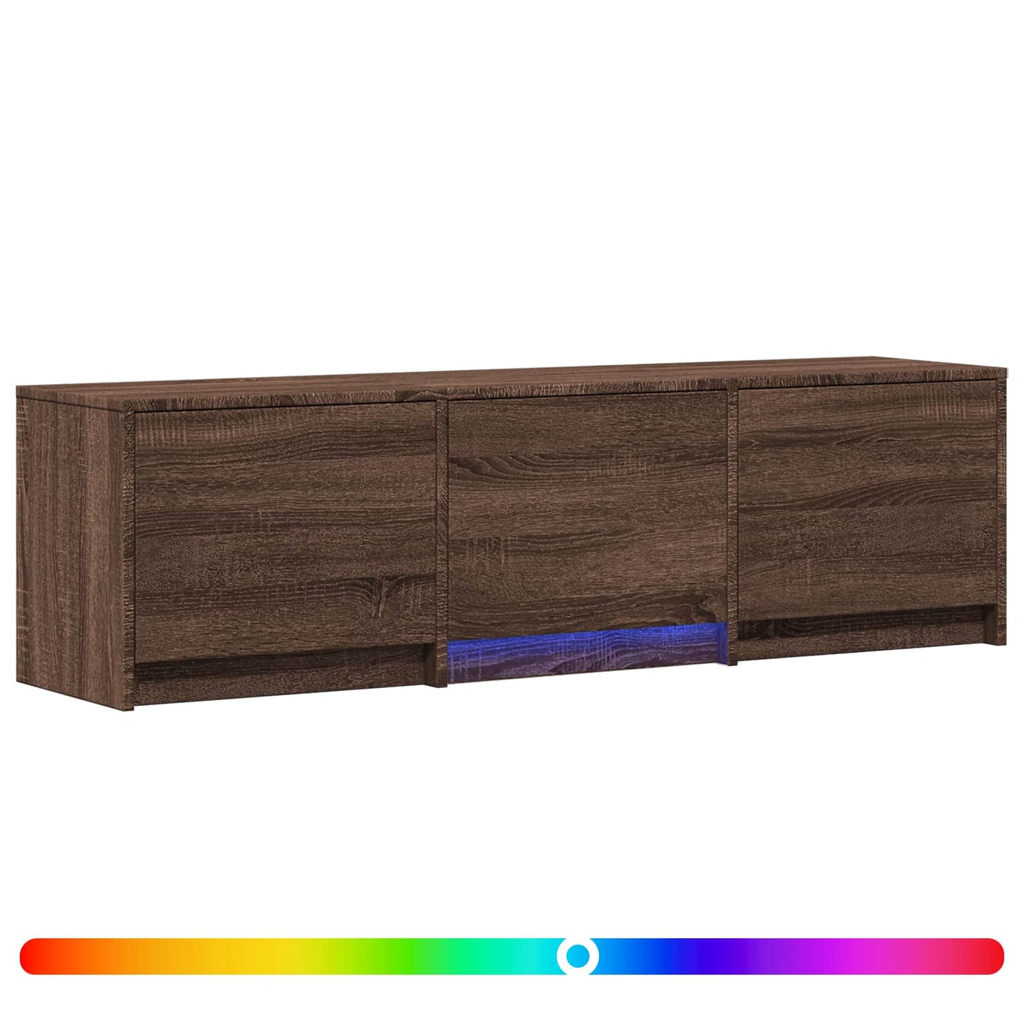 TV Cabinet with LED 140 x 34 x 40 cm Brown Oak Engineered Wood