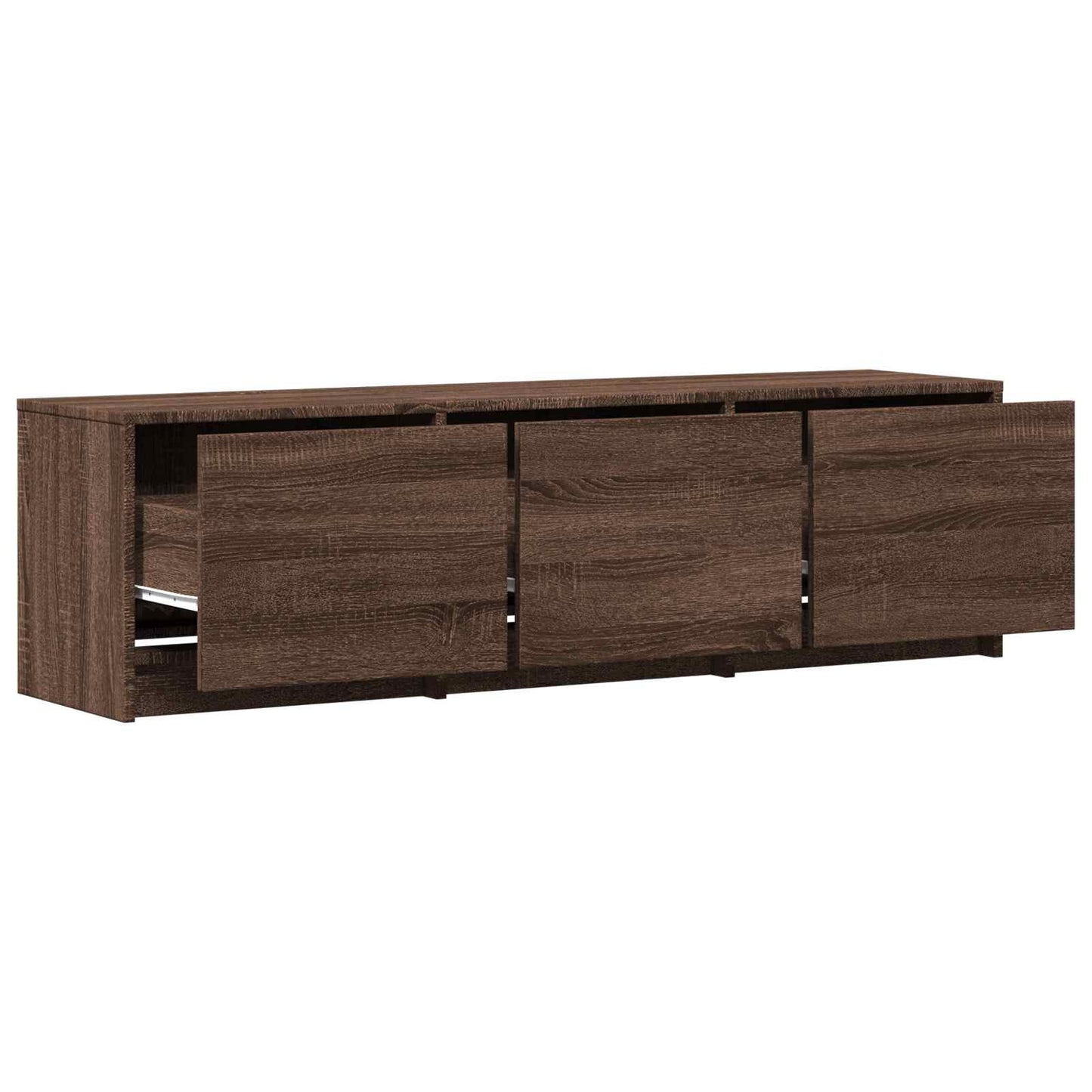 TV Cabinet with LED 140 x 34 x 40 cm Brown Oak Engineered Wood