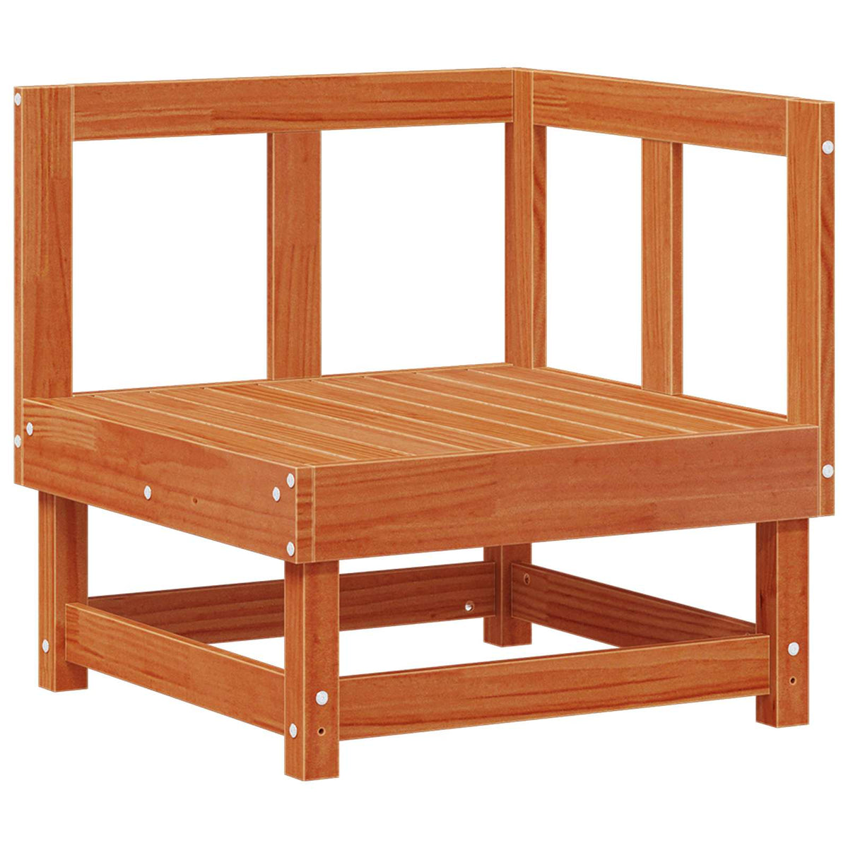 Garden Lounge Set 5 pcs Wax Brown Solid Pine Wood