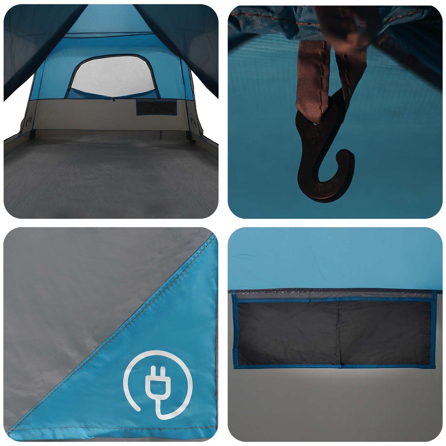 Family Tent 8-Person Blue Polyester