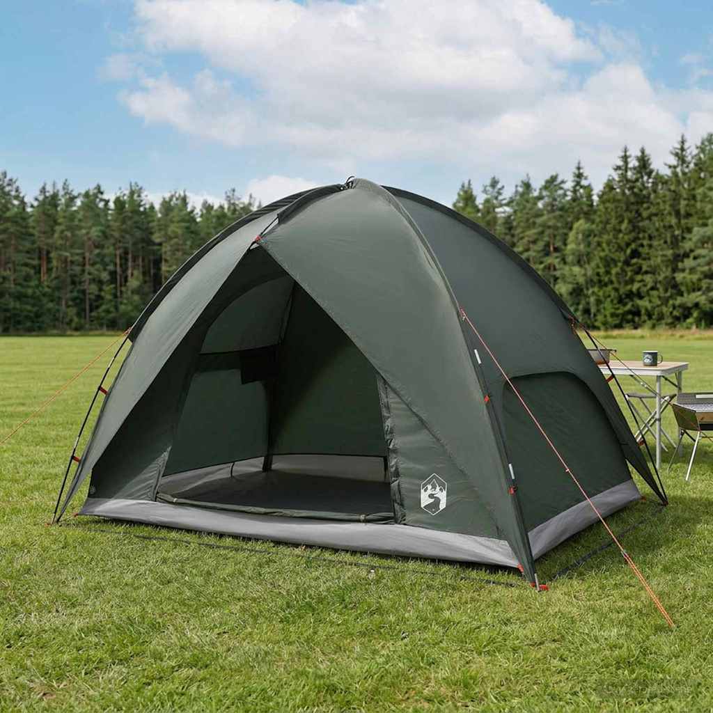 Camping Tent with Rainfly Water-resistant 3-Person Army Green