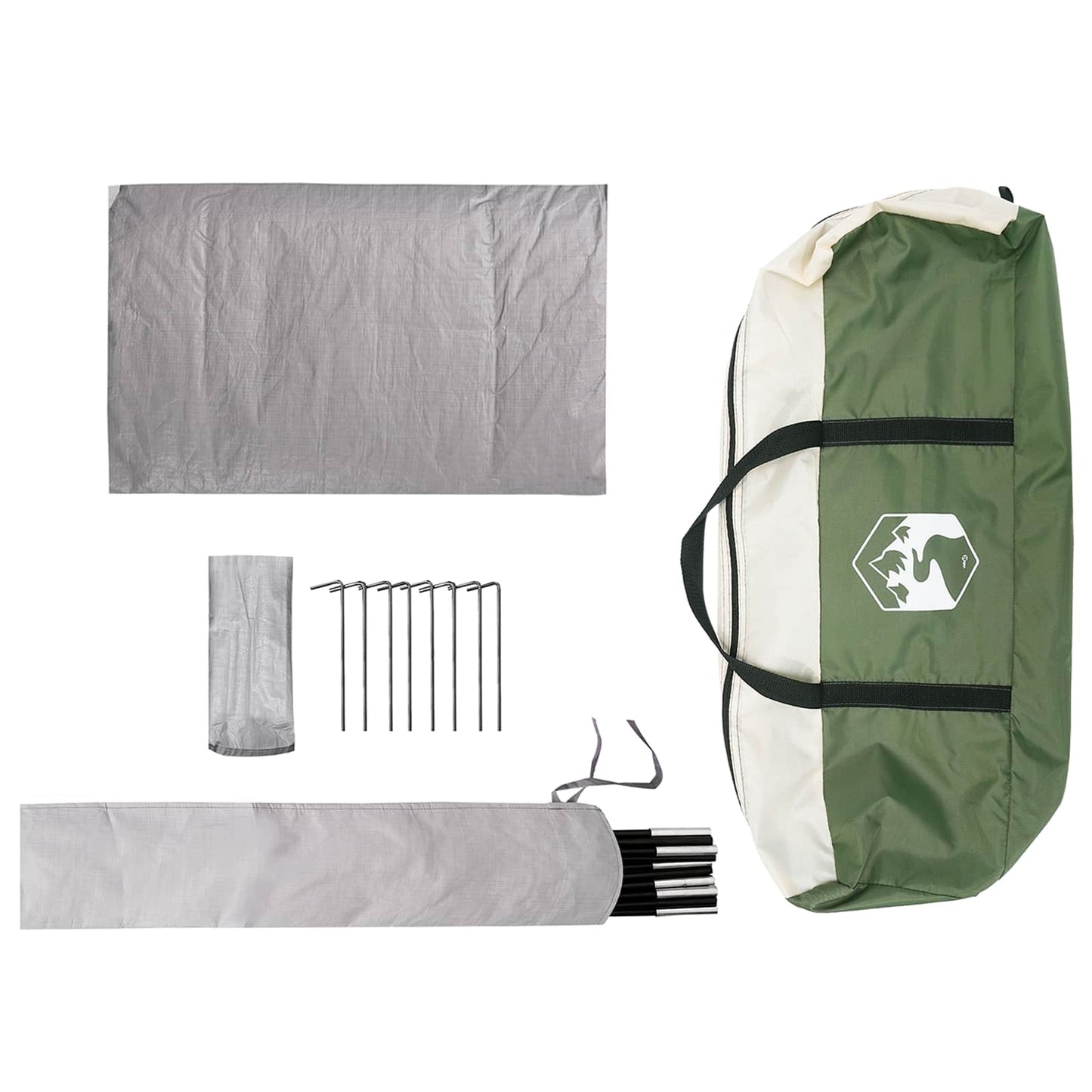 Camping Tent with Rainfly Water-resistant 4-Person Green