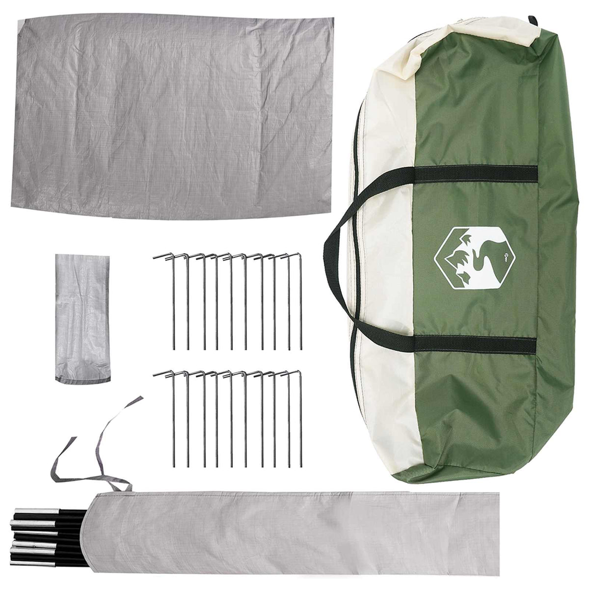 Tipi Tent 18.0-Person Green Polyester and Steel