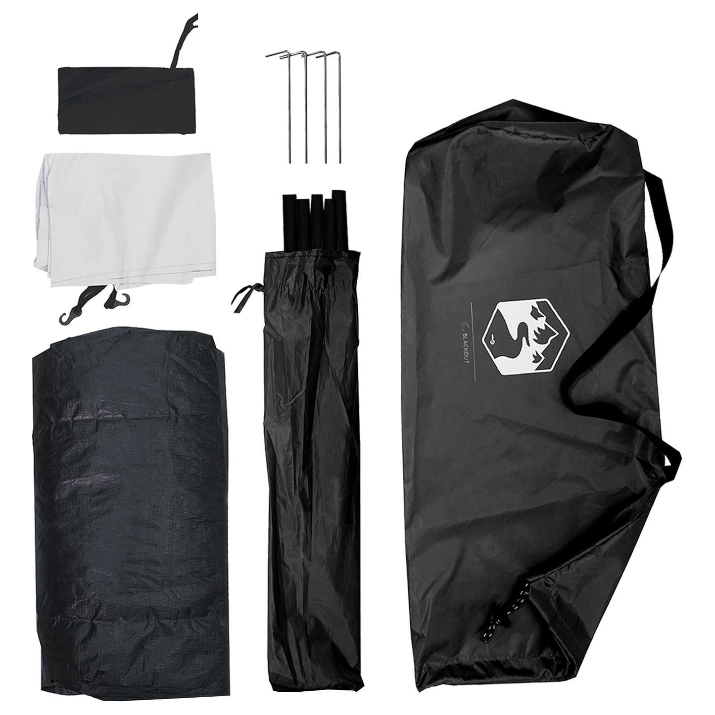 Camping Tent 2-Person White Blackout