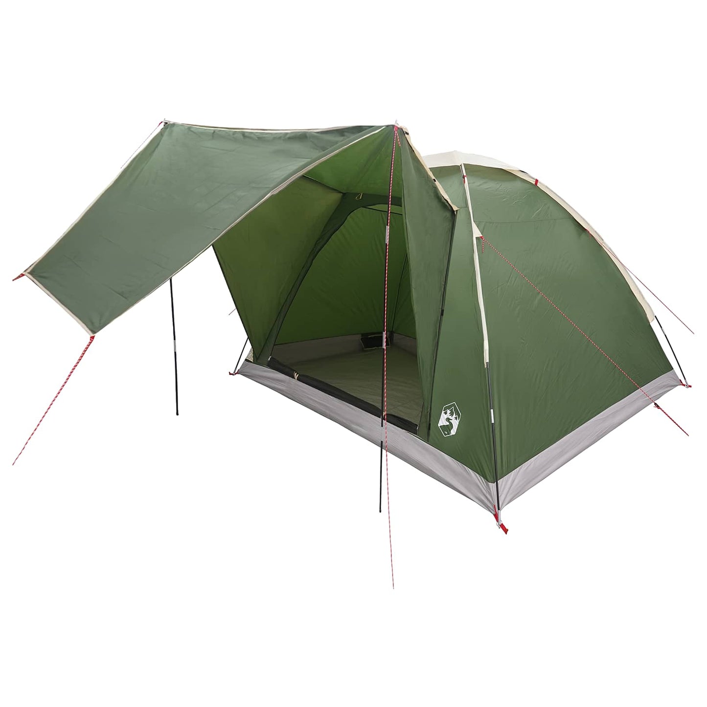 Camping Tent 4-Person Green Polyester and Steel