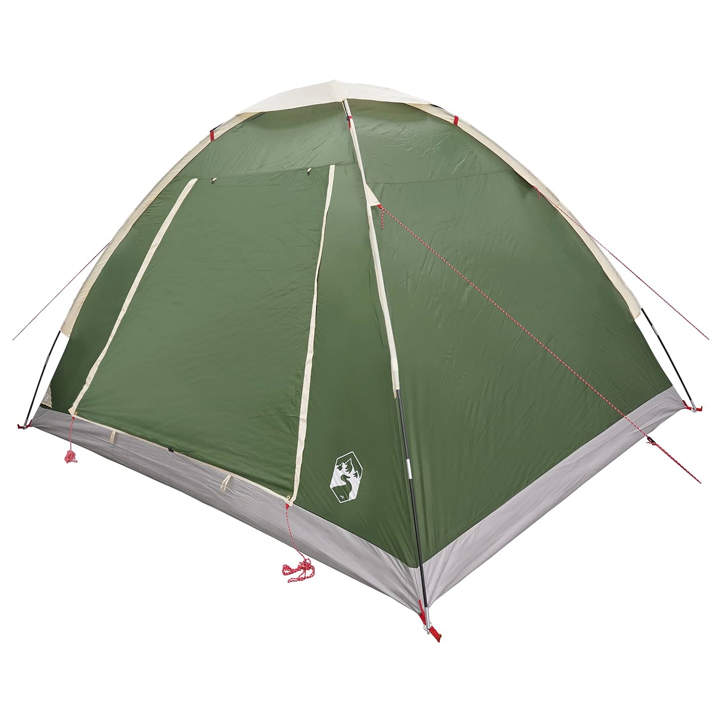Camping Tent 4-Person Green Polyester and Steel