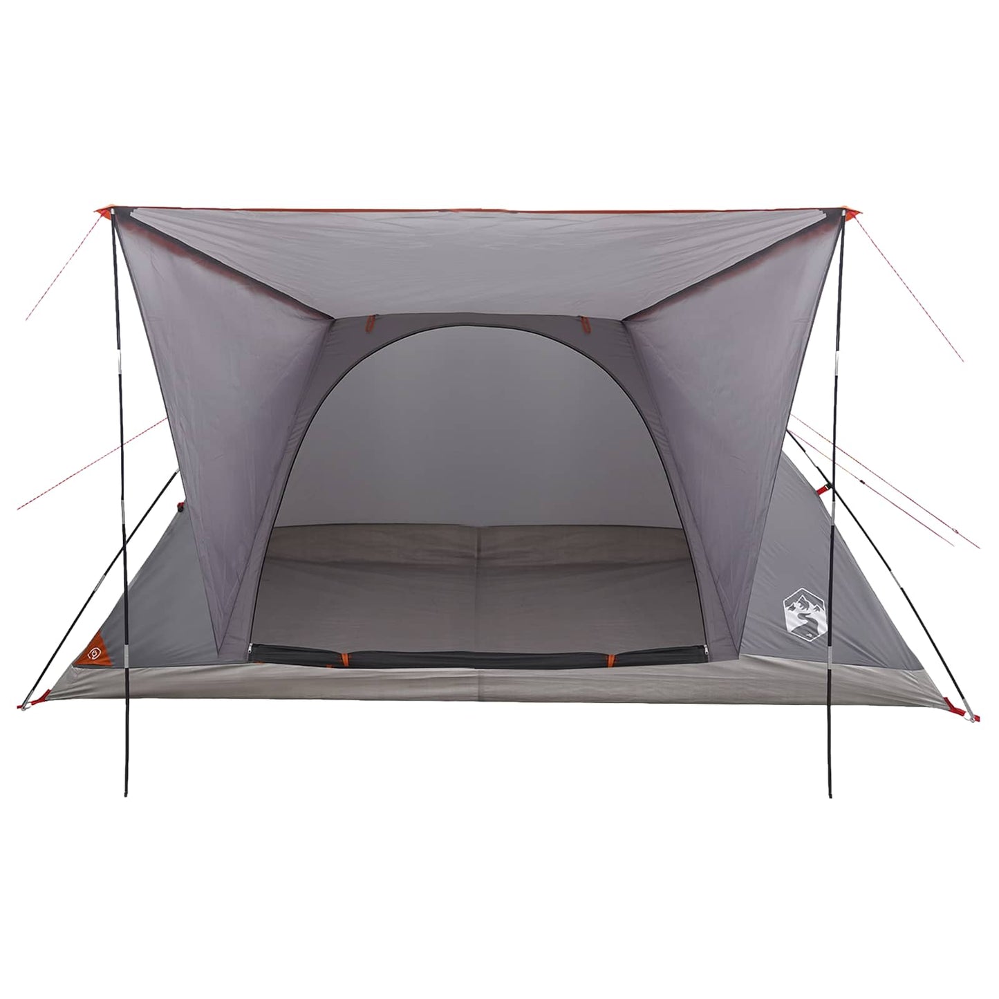 Camping Tent 6-Person Grey and Orange Polyester and Steel