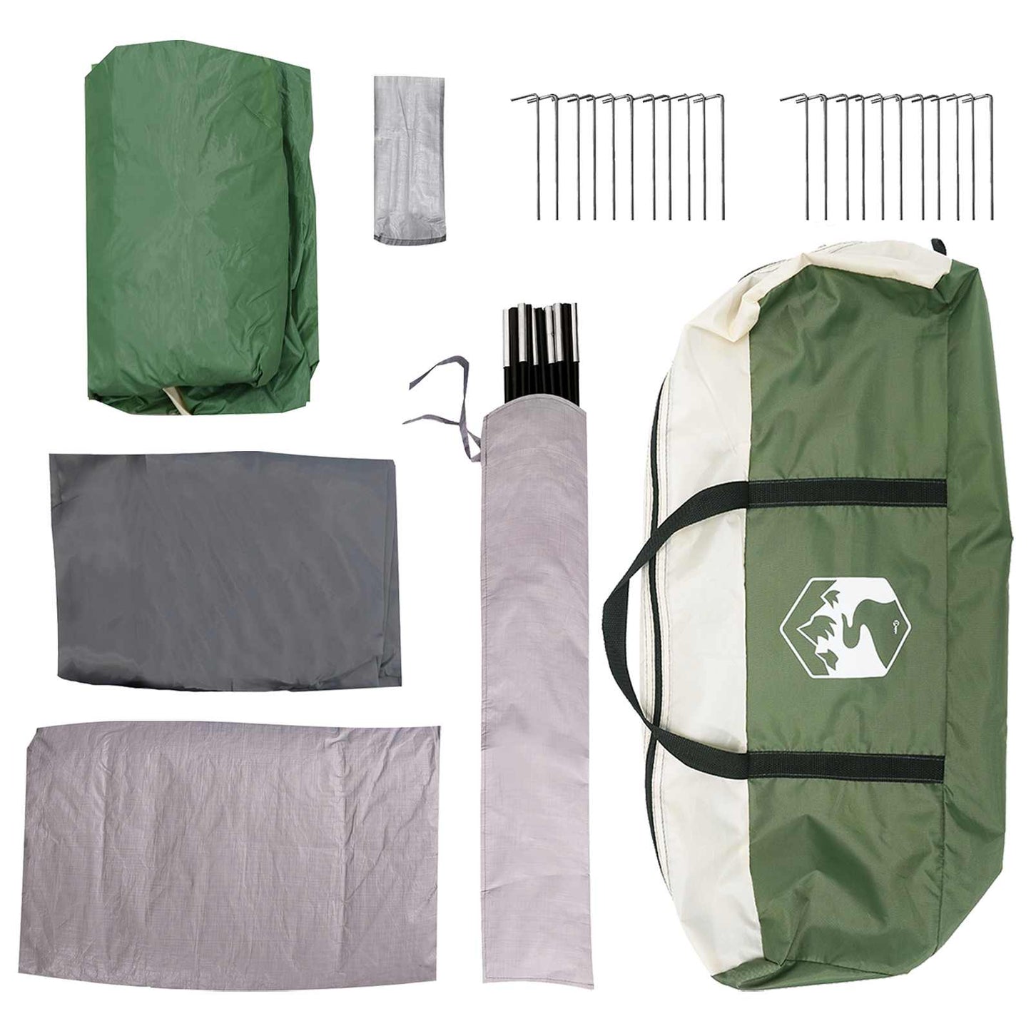 Tunnel Tent 370 x 275 x 210 cm Green Polyester and Steel