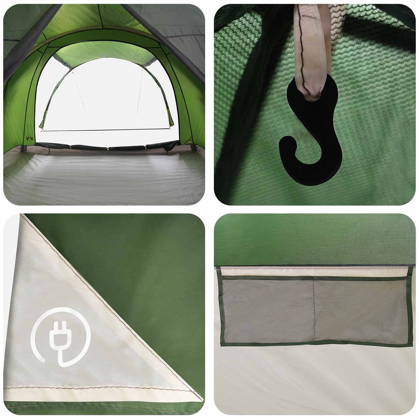 Tunnel Tent 370 x 275 x 210 cm Green Polyester and Steel