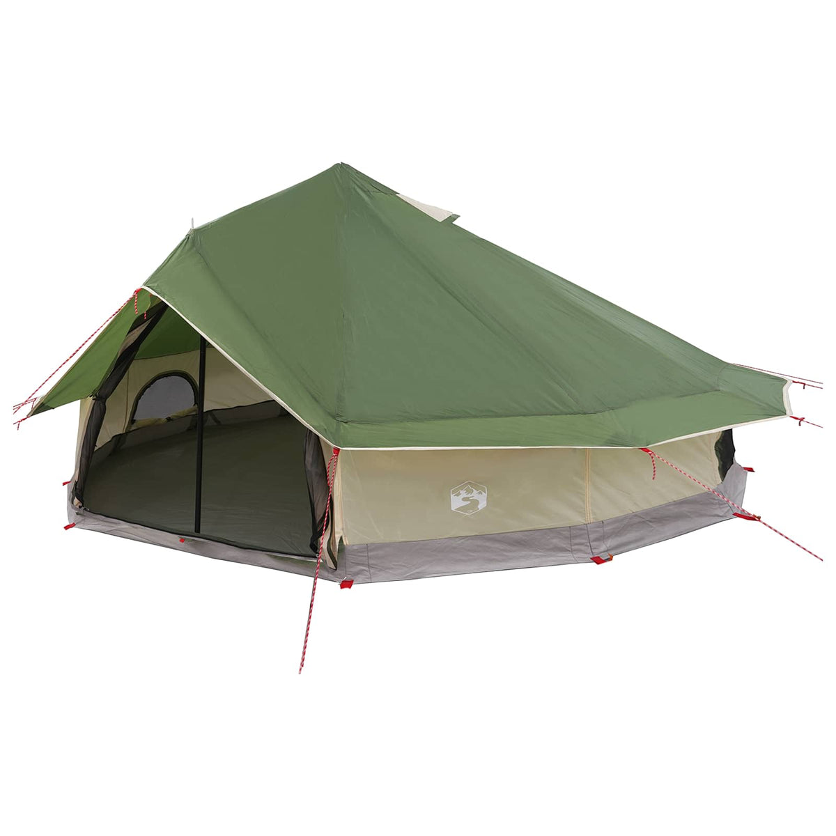 Tipi Tent 20-Person Green Polyester and Steel