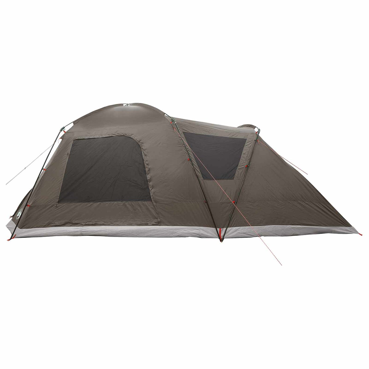 Cabin Tent with Roof Brown grey 12-Person Polyester and Steel