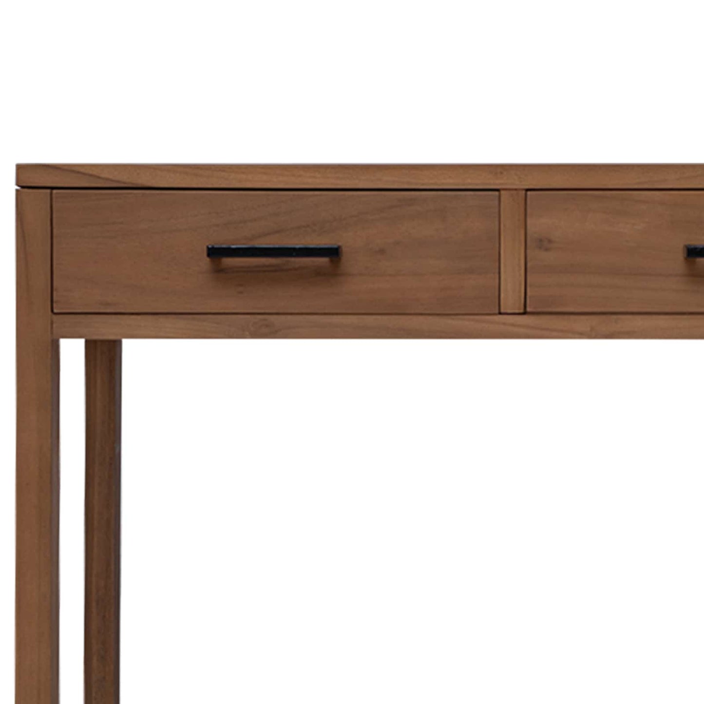 Desk with Drawers Natural Solid Teak Wood 80 x 50 x 75 cm
