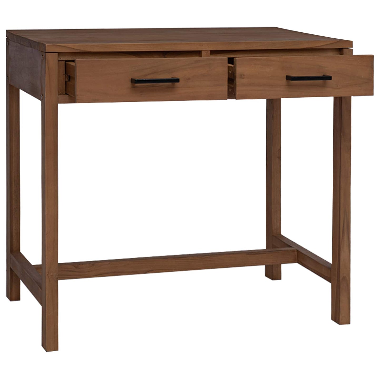 Desk with Drawers Natural Solid Teak Wood 80 x 50 x 75 cm