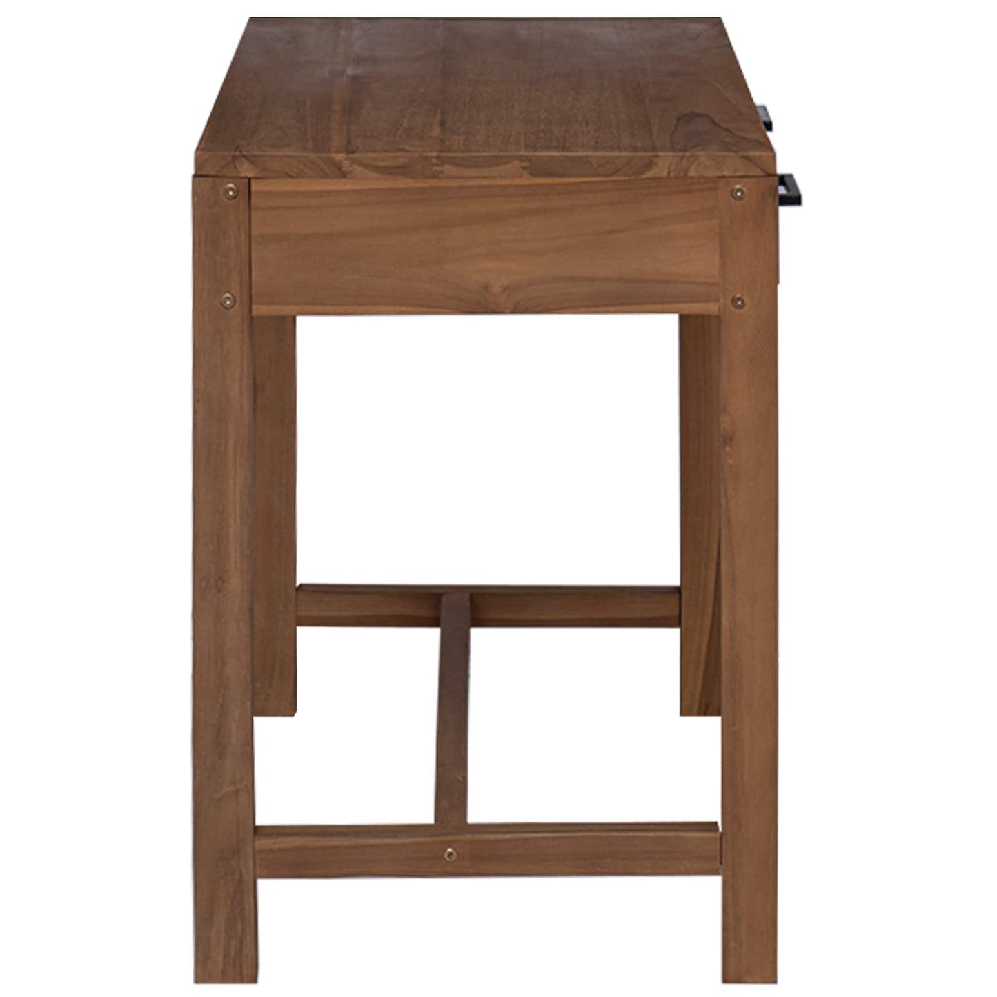 Desk with Drawers Natural Solid Teak Wood 80 x 50 x 75 cm