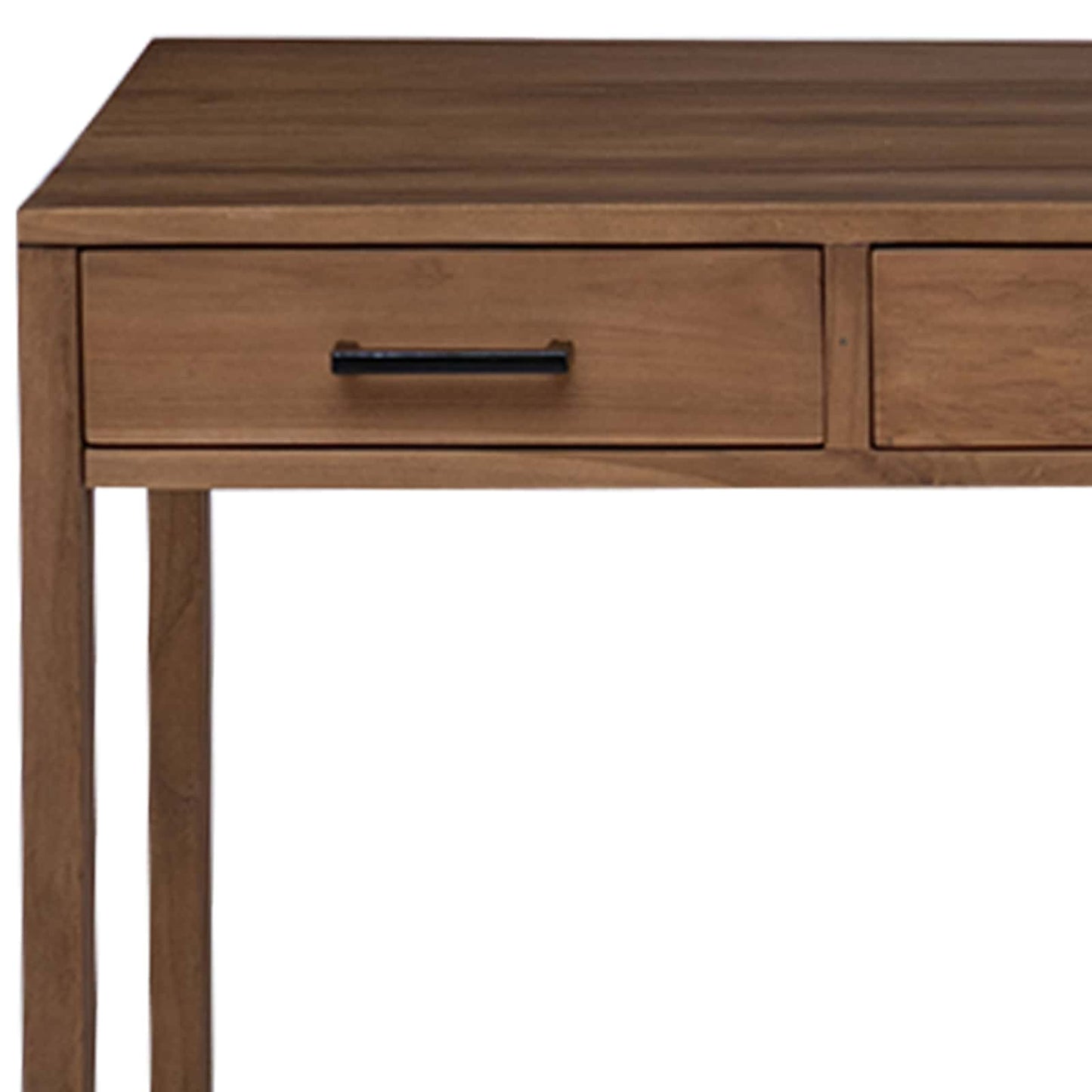 Desk with Drawers Natural Solid Teak Wood 110 x 50 x 75 cm