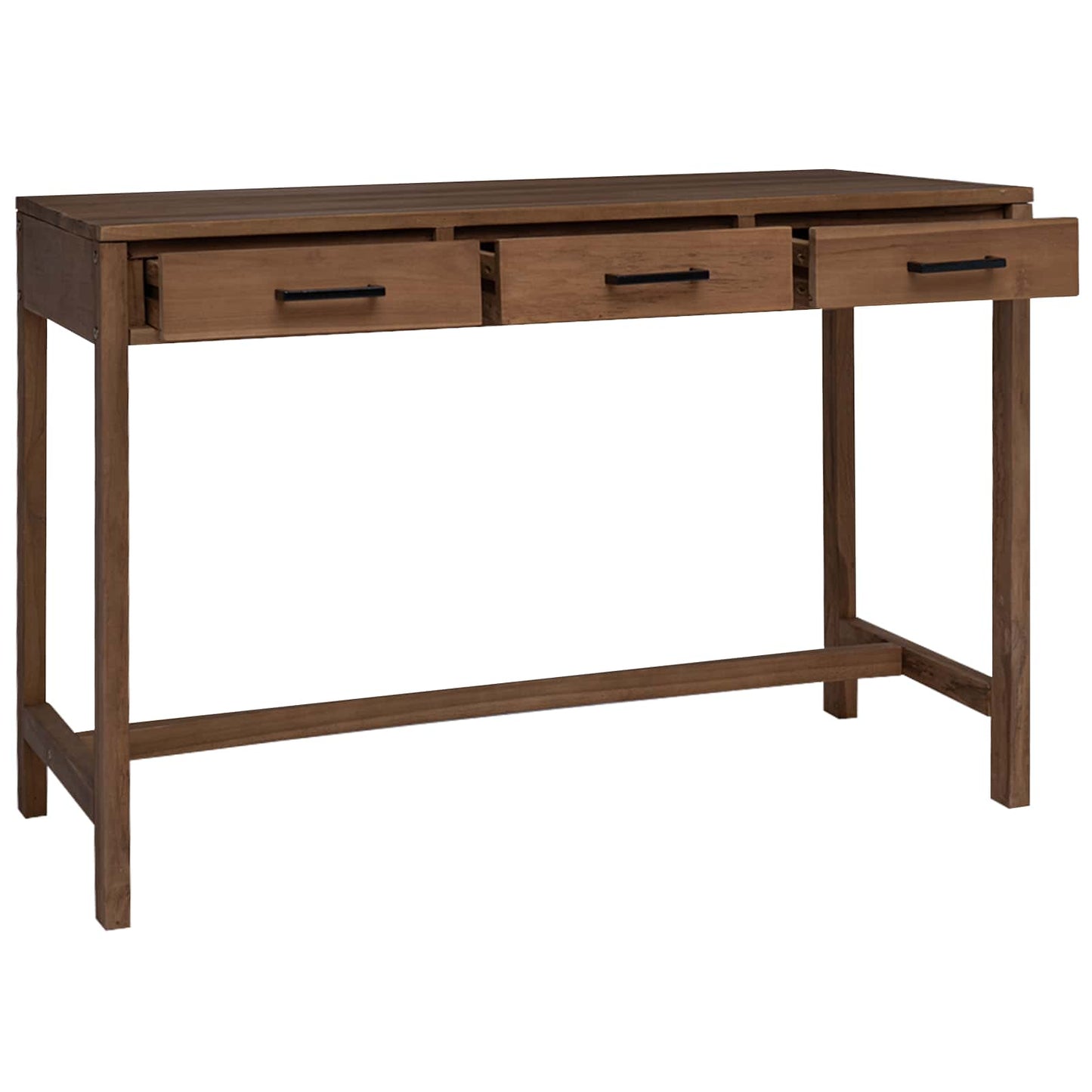 Desk with Drawers Natural Solid Teak Wood 110 x 50 x 75 cm