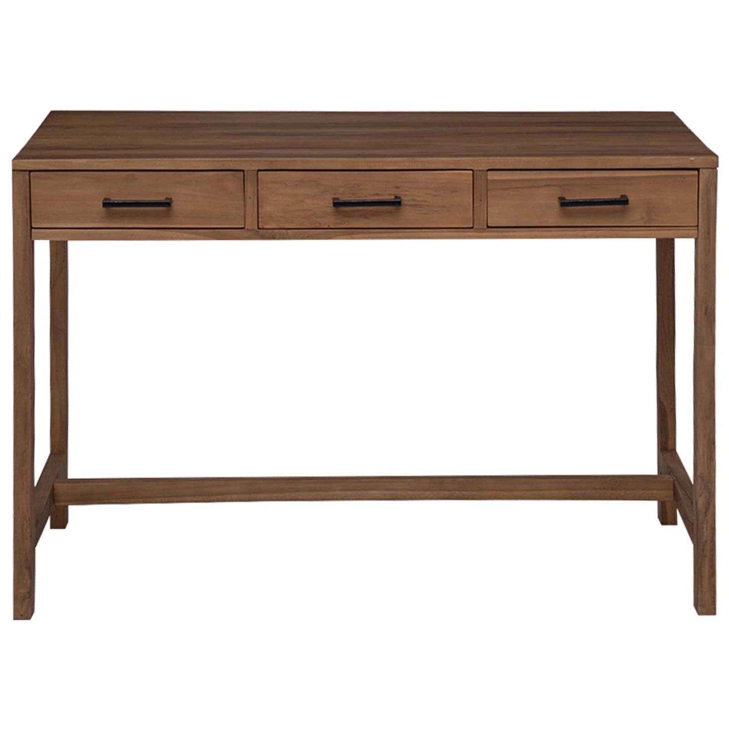 Desk with Drawers Natural Solid Teak Wood 110 x 50 x 75 cm