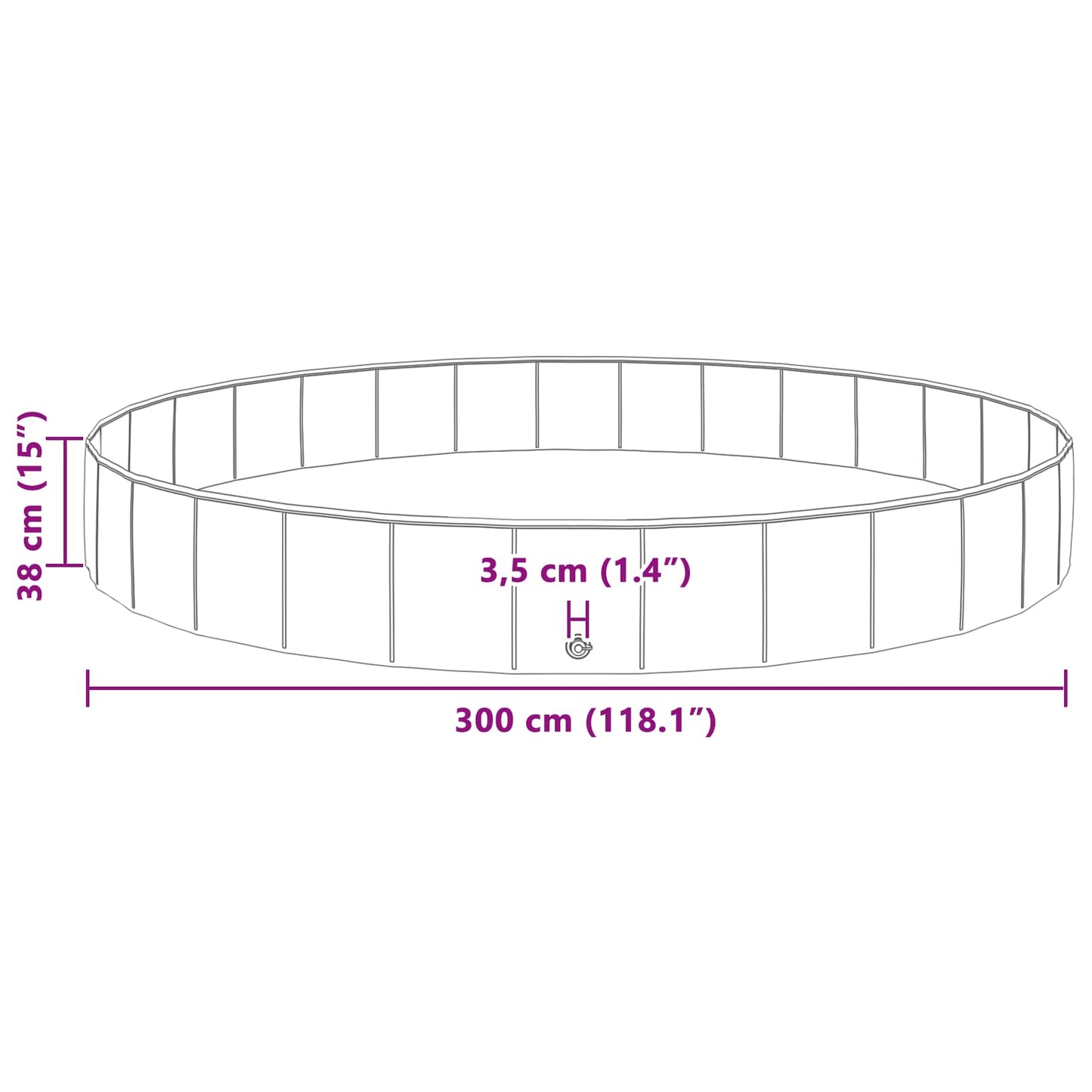 Children Swimming Pool Ø300 x 38 cm Round for Child for Blue