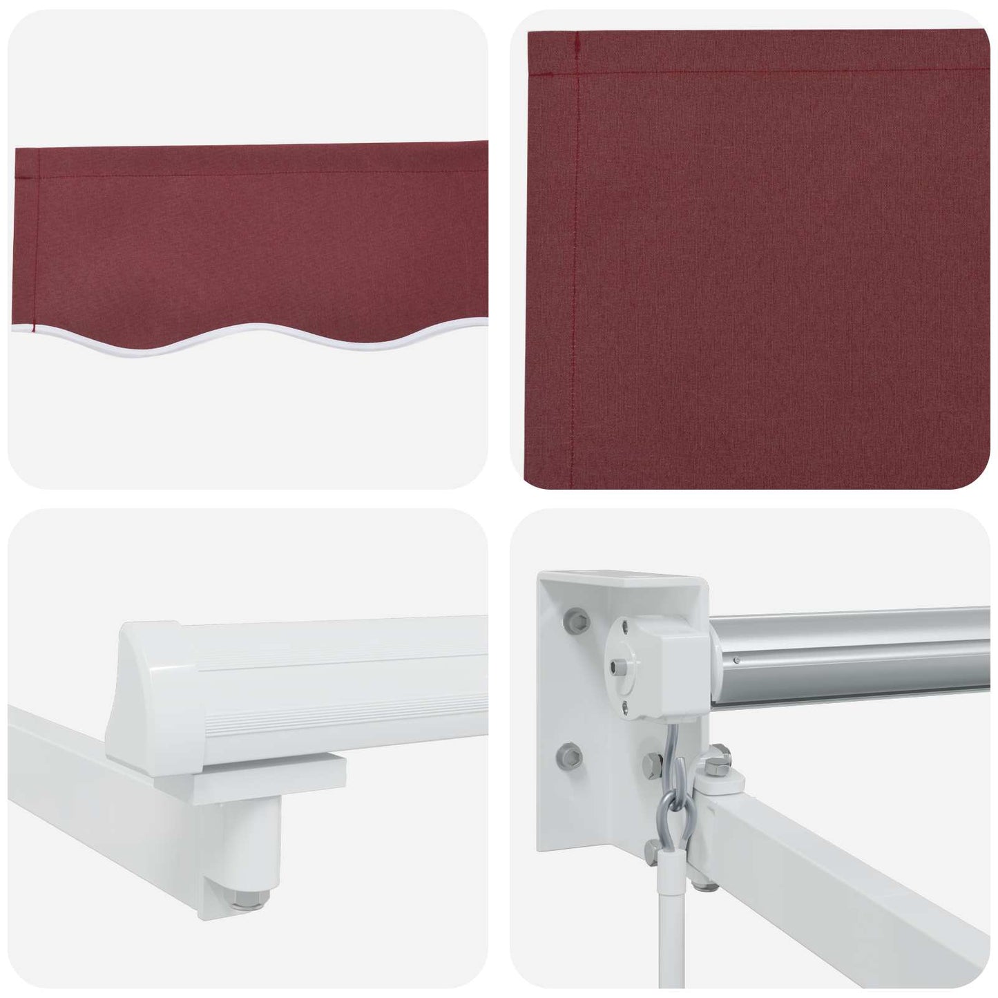 Retractable Awning Burgundy 3 x 2 m