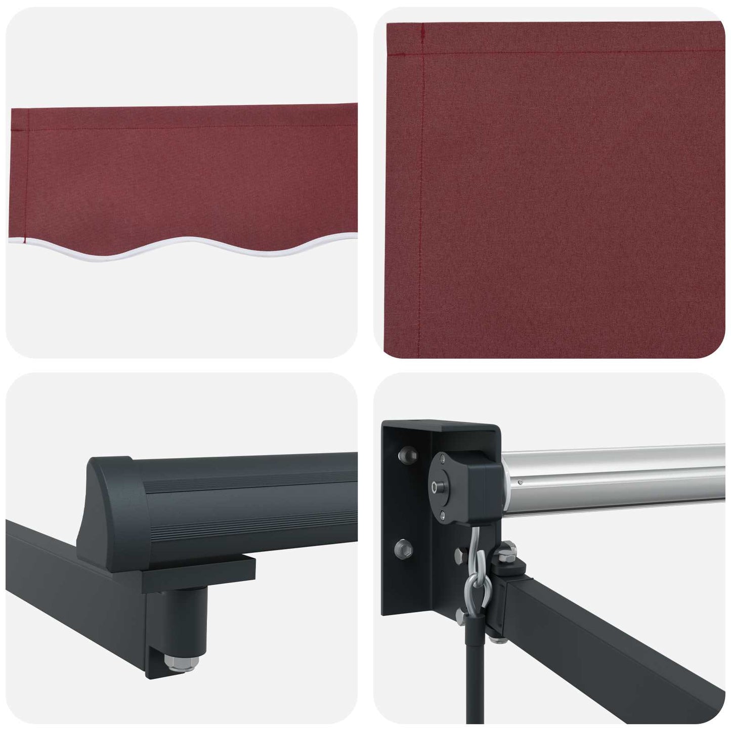 Retractable Awning Burgundy 3 x 2 m